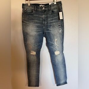 PacSun Blue Skinny Jeans with Distressed Details